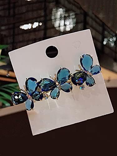 Kairangi Hair Clips for Women Girls Barrette Hair Clips for Women Butterfly Clips for Women Blue Crystal French Barrette Hair Clips for Women and Girls Gift For Women & Girls