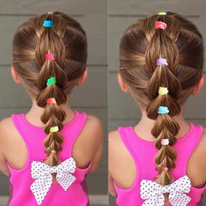 Melbees by Yellow Chimes Hair Rubber Bands for Girls Kids Hair Accessories for Girls Rubberbands Pony Holders 40 Pcs Multicolor Cute Small Ponytail Holders for Girls Kids Teens Toddlers