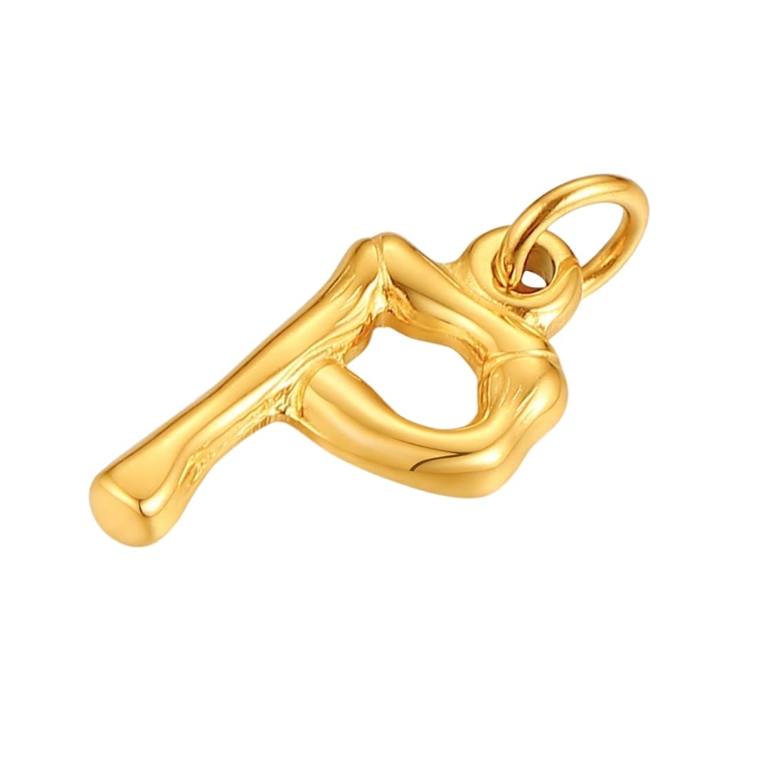 Yellow Chimes Latest Fashion Stainless Steel 18K Gold Plated Initial Pendant with Alphabet P for Women and Girls, Medium (Model: YCFJPD-P363INI-GL)