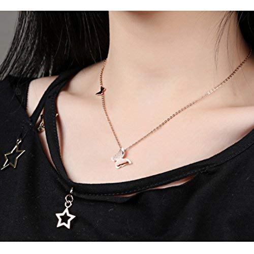 Yellow Chimes Pendant Set for Women Butterfly Surgical Steel 18K Real Rose Gold Plated Pendant Set for Girls and Women