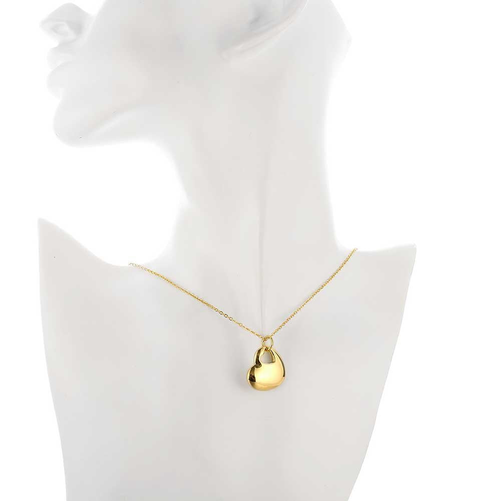 Yellow Chimes Heart Charm Golden Necklace for Women and Girls