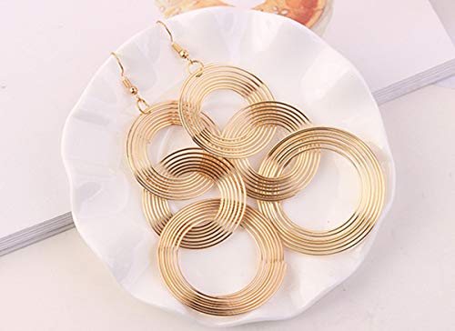 Yellow Chimes Celebrity Choice Gold Plated Dropping Circle Dangle Earringfor Women and Girls