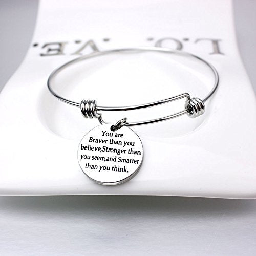 Yellow Chimes Bracelet for Women Inspirational Message Engraved Never Fading Stainless Steel Adjustable Charm Bracelet for Girls and Women