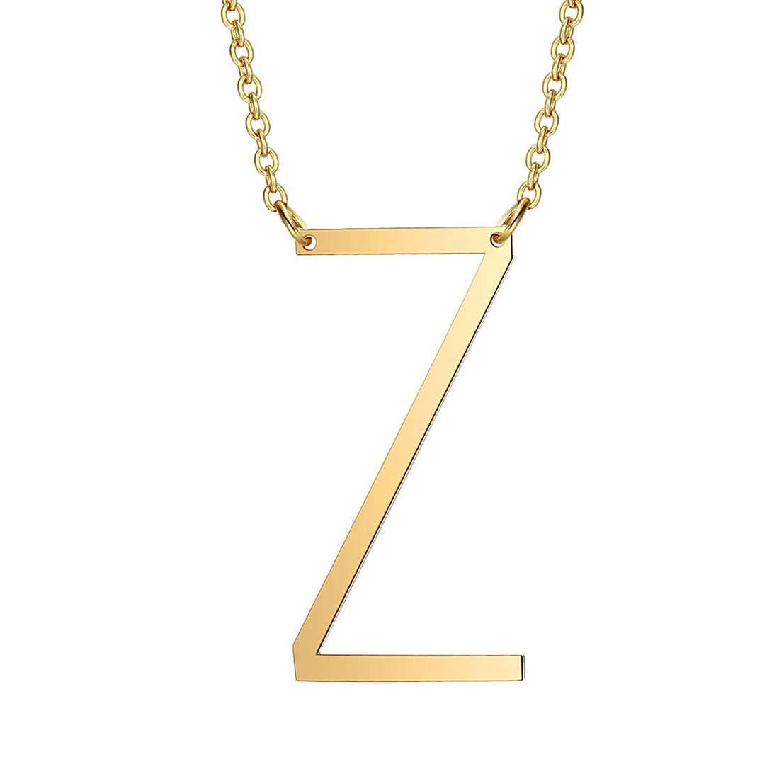 Yellow Chimes Latest Fashion Stainless Steel Gold Plated Initial Pendant with Alphabet Z for Women and Girls, Medium (YCFJPD-ALPHBTZ-GL)