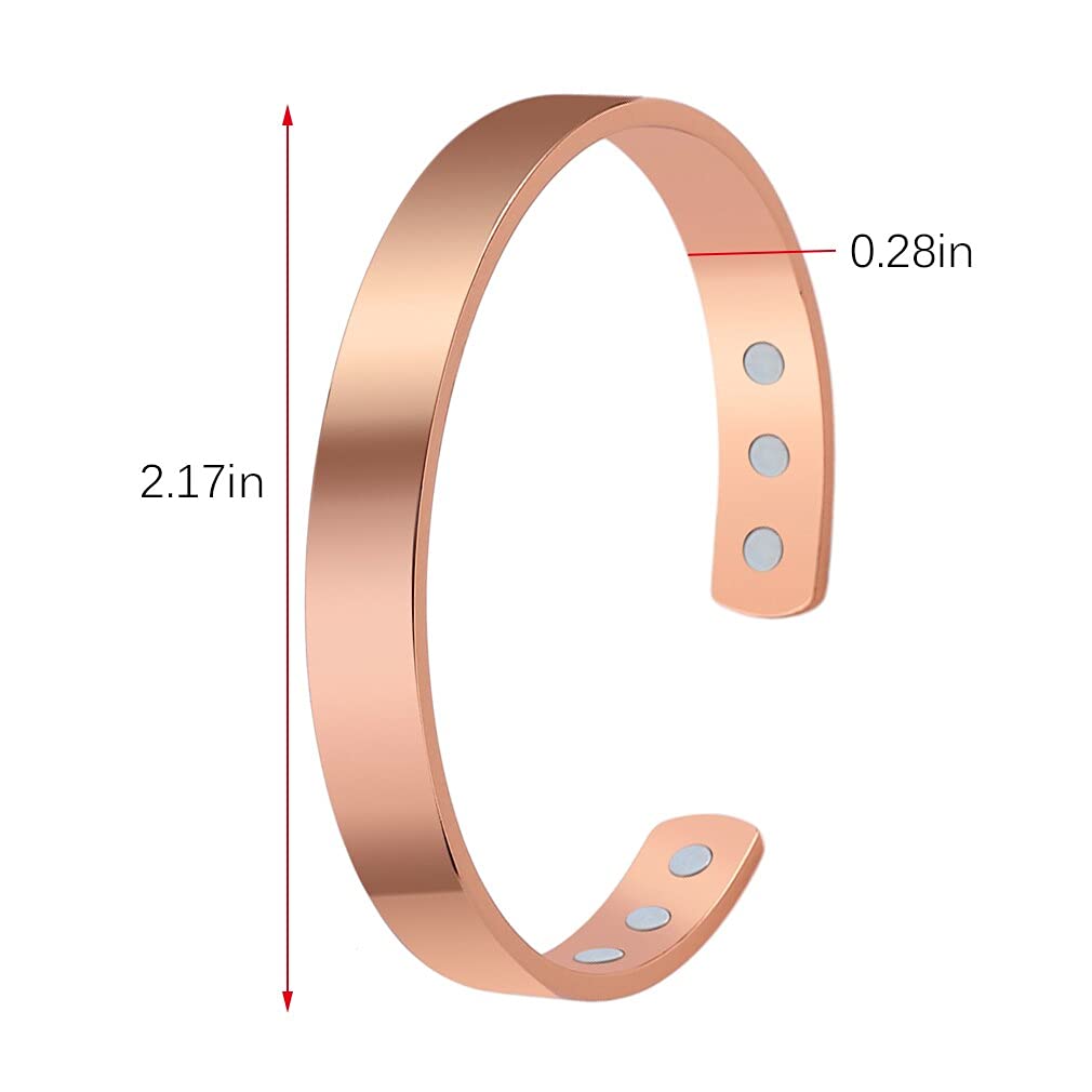 Yellow Chimes Bracelet for Unisex Classic Design High Polished Rosegold Copper Open Kada Bracelet for Men and Boys