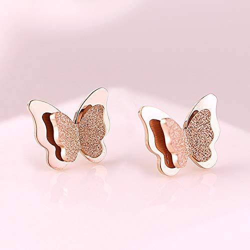 Yellow Chimes Pendant Set for Women Butterfly Surgical Steel 18K Real Rose Gold Plated Pendant Set for Girls and Women