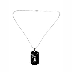 Yellow Chimes Pendant for Men and Boys Black Dog Tag for Men | Silver Toned Army Dog Tag Pendant Necklace For Men Jewelry Stainless Steel Pendant Chain for Men | Birthday Gift for Men and Boys