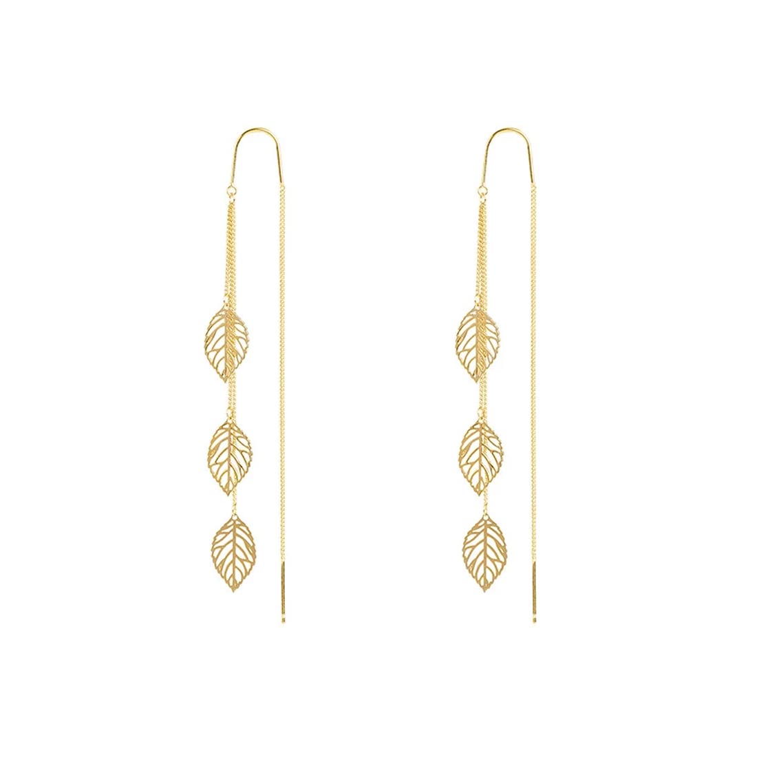 Yellow Chimes Earrings For Women Gold Tone Chain With Leaf Hanging Dangle Earrings For Women and Girls