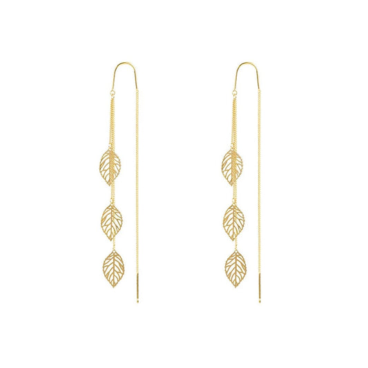 Yellow Chimes Earrings For Women Gold Tone Chain With Leaf Hanging Dangle Earrings For Women and Girls