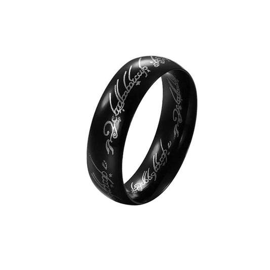 Yellow Chimes Rings for Men Black colored Metal Stainless Steel Band style fashion Forward Ring for Men and Boys