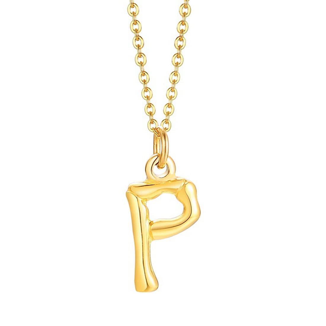 Yellow Chimes Latest Fashion Stainless Steel 18K Gold Plated Initial Pendant with Alphabet P for Women and Girls, Medium (Model: YCFJPD-P363INI-GL)