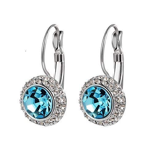 Yellow Chimes Designer Blue Austrian Cyrstal Clip-on Earrings For Women & Girls