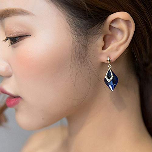 Yellow Chimes Drop Earrings for Women Elegant Gold Plated Blue Crystal Drop Earrings for Women and Girls.