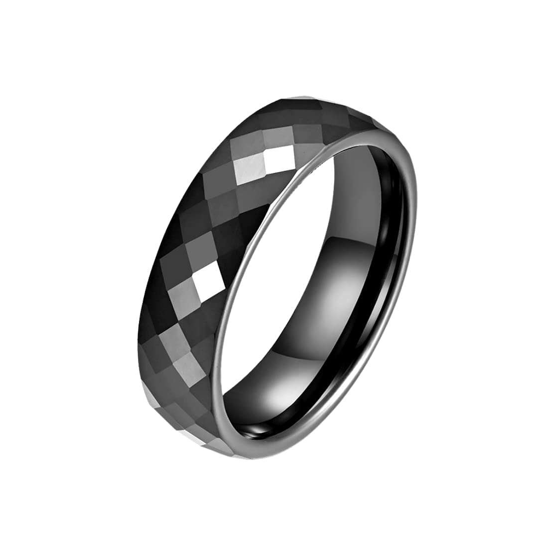 Yellow Chimes Rings for Men Black Band Ring Stainless Steel Ceramic Top Design Band Ring for Men and Boys.