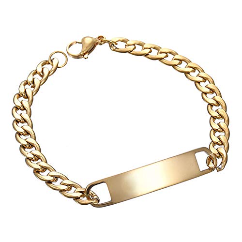 Yellow Chimes Bracelet for Men Stainless Steel Golden Chain Tag Bracelet for Men and Boys