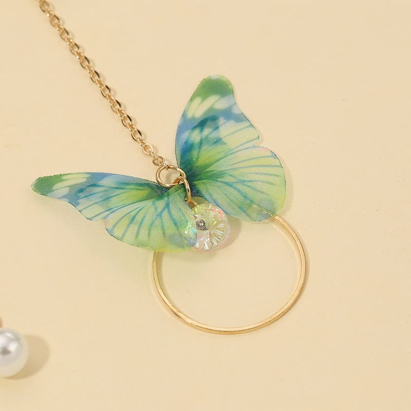 Yellow Chimes Earrings For Women Green Butterfly Attached Dangle Drop Earrings For Women and Girls