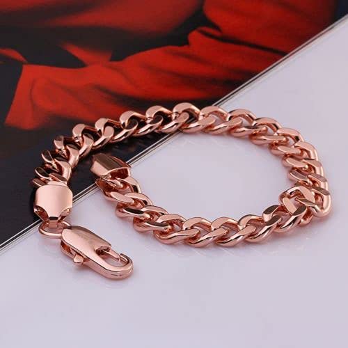 Yellow Chimes Elegant Latest Fashion Stainless Steel Rose Gold Plated Curb Chain Bracelet for Men and Boys