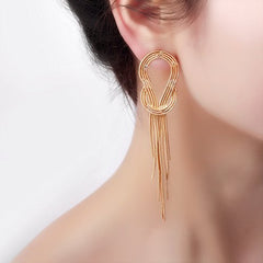 Yellow Chimes Moxie Collection Tie Designer Rose Gold Earrings for Women and Girls