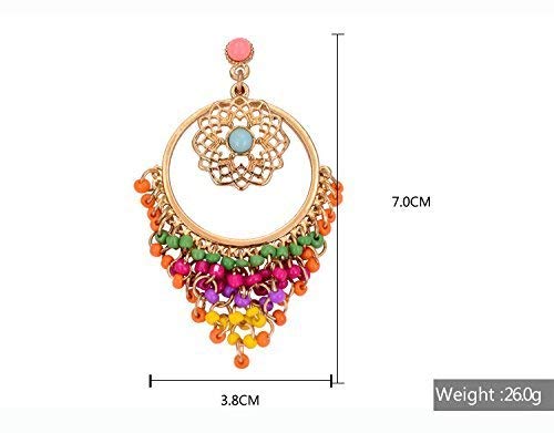 Yellow Chimes Lively Beads Trendy Stylish Tassel Earrings for Women and Girls