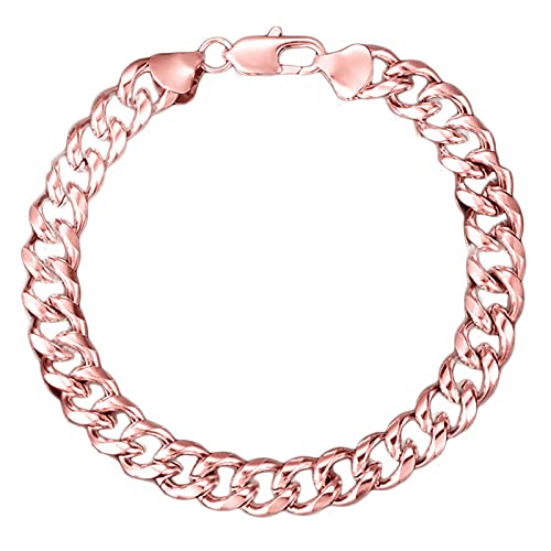 Yellow Chimes Elegant Latest Fashion Stainless Steel Rose Gold Plated Curb Chain Bracelet for Men and Boys