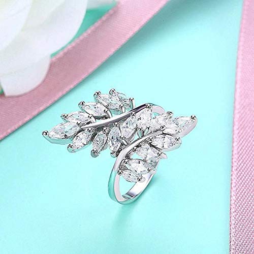 Yellow Chimes Rings for Women Exclusive Eye catching White Cystal from Swarovski Collection Leaf Designed Alloy Studded Ring for Women and Girls