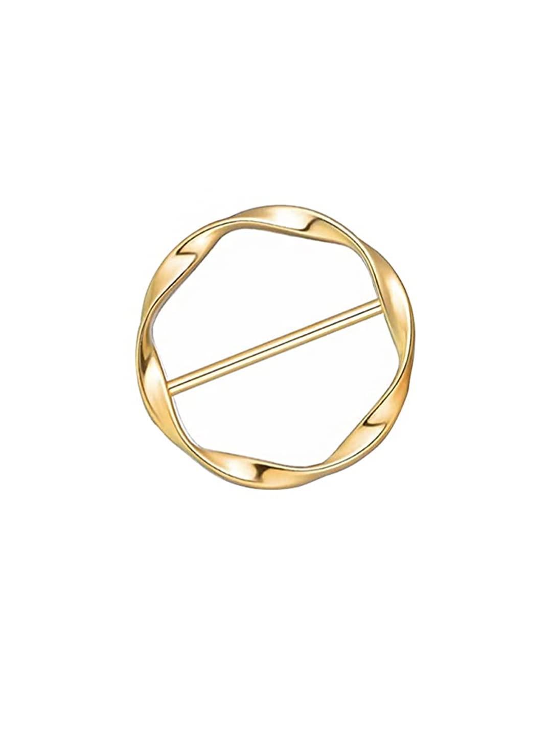 Yellow Chimes Brooch for Women Metal Round Cloth Buckle Clip T-Shirt Tie Clip for Women and Girls