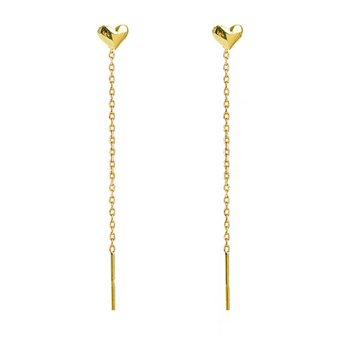 Kairangi Threader Earrings for Women Gold Plated Heart Shaped Long Chain Threader Earrings For Women and Girls