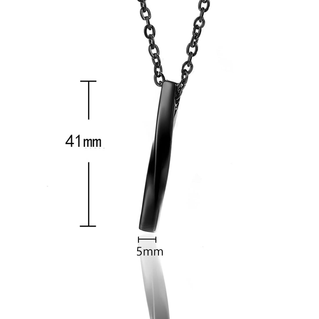 Yellow Chimes Pendant for Men Black Men Pendant Stainless Steel Bar Style With High Polished Chain Pendant for Men and Boys.