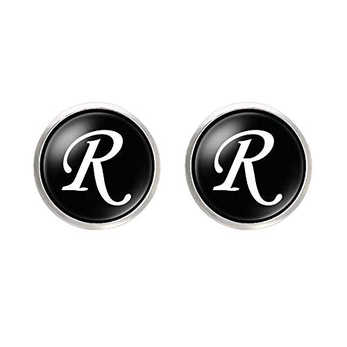 Yellow Chimes Cufflinks for Men Alphabets Cuff links Letter R Statement Stainless Steel Cufflinks for Men and Boy's