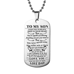 Yellow Chimes Chain Pendant for Men Touching Love Message to Son Stainless Steel Pendant with Chain for Men and Boys.