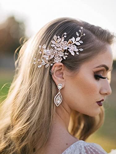 Kairangi Bridal Hair Vine for Women and Girls Bridal Hair Accessories for Wedding Comb Pin for Women Headband Hair Accessories Wedding Jewellery for Women Head band for Girls (Design 6)