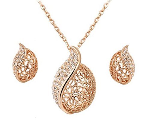 Yellow Chimes Moxie Collection Golden Arc Designer Crystal Pendant Set for Women and Girls…
