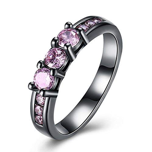 Yellow Chimes Rings for Women A5 Grade Purple Crystal Ring Desire 18K Platinum Plated Ring for Women and Girls(Size US 8)