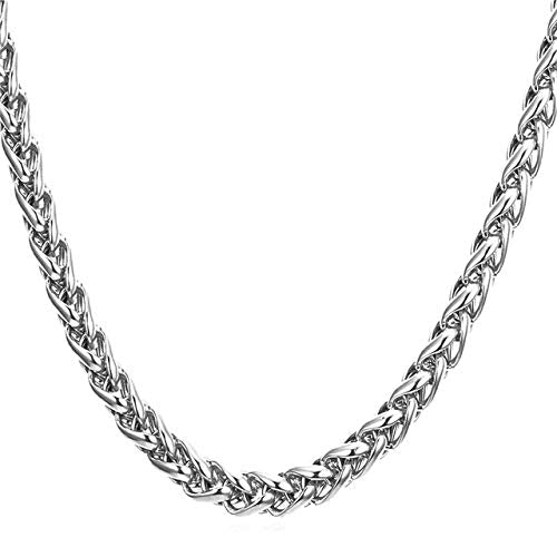 Yellow Chimes Chain for Men and Boys Silver Chain Interlinked Neck Chain | Stainless Steel Chains for Men | Accessories Jewellery for Men | Birthday Gift for Men & Boys Anniversary Gift for Husband