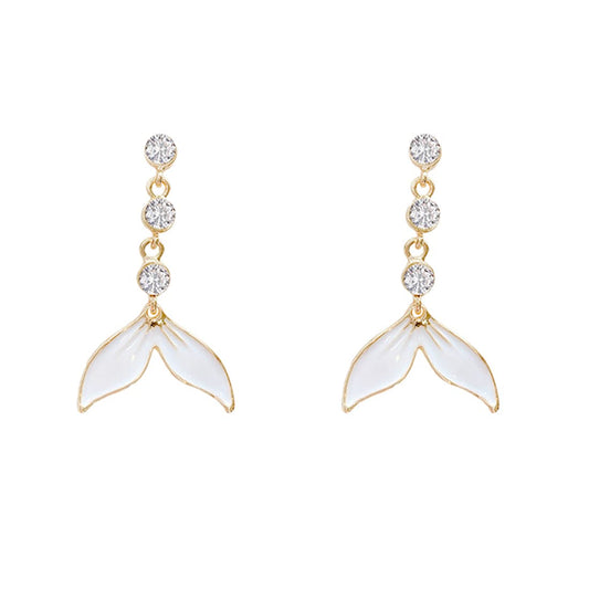 Yellow Chimes Earrings For Women Crystal Studded White Color Leaflet Drop Dangle Earrings For Women and Girls