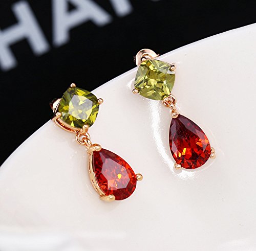 Kairangi Earrings for Women and Girls | Fashion Multicolor Stone Crystal Drop | Accessories Jewellery for Women Drop Earrings | Birthday Gift for Girls and Women Anniversary Gift for Wife