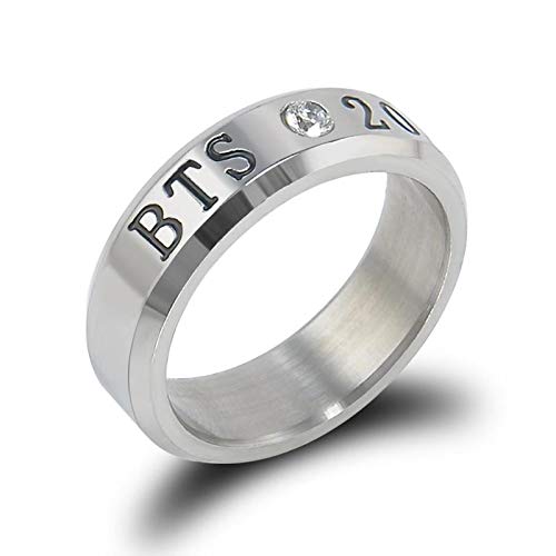 Yellow Chimes Rings for Men BTS Rings Stainless Steel Silver Ring Kpop BTS Bangtan Members Name & Dob Engraved Ring for Men and Boys