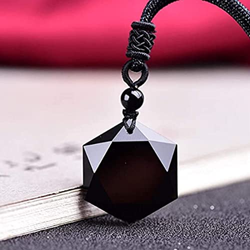 Yellow Chimes Pendant for Women Black Men Pendant Black Crystal Diamond with Adjustable Leather Rope Pendants for Men and Womens.