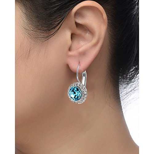 Yellow Chimes Designer Blue Austrian Cyrstal Clip-on Earrings For Women & Girls