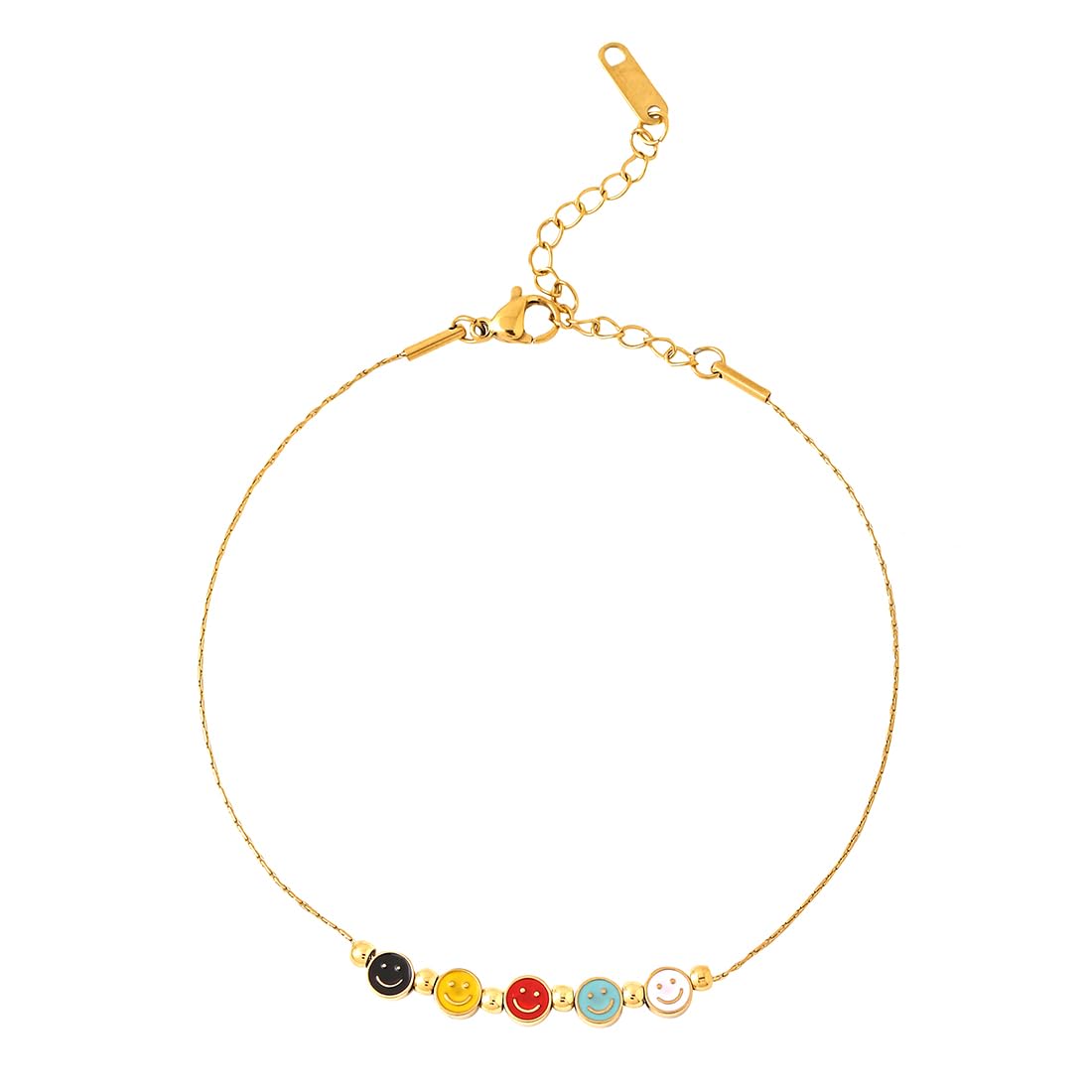 Yellow Chimes Anklets for Women and Girls Fashion Golden Anklets for Women | Gold Plated Smiley Face Anklets Payal for Women | Birthday Gift For Girls & Women Anniversary Gift for Wife