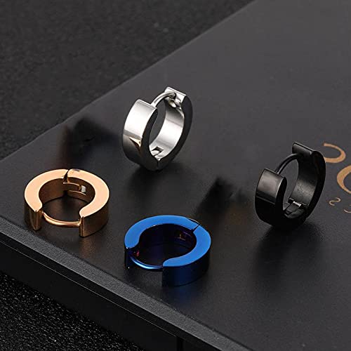 Yellow Chimes Hoop Earrings for Men Combo of 4 Pairs Stainless Steel Multicolor Huggie Hoops Earrings for Men and Women