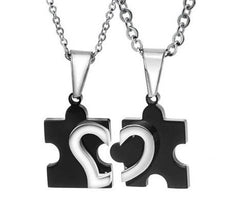 Yellow Chimes Lovers Heart Joining Two Piece Couple Pendant Pair for Girls and Boys