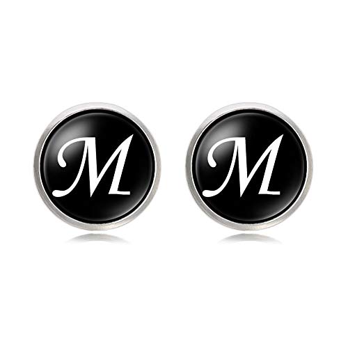 Yellow Chimes Cufflinks for Men Alphabets Cuff Links Letter M Statement Stainless Steel Cufflinks for Men and Boy's.