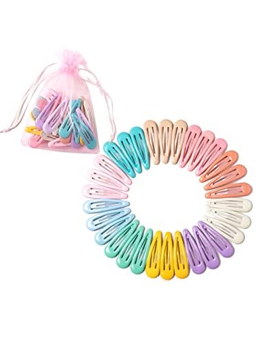 Kairangi Hair Clips for Girls Kids Hair Clip Hair Accessories for Girls Baby's 30 Pcs Multicolor Snap Hair Clips Light Colors Tic Tac Clips Hairclips for kids Baby Teens & Toddlers