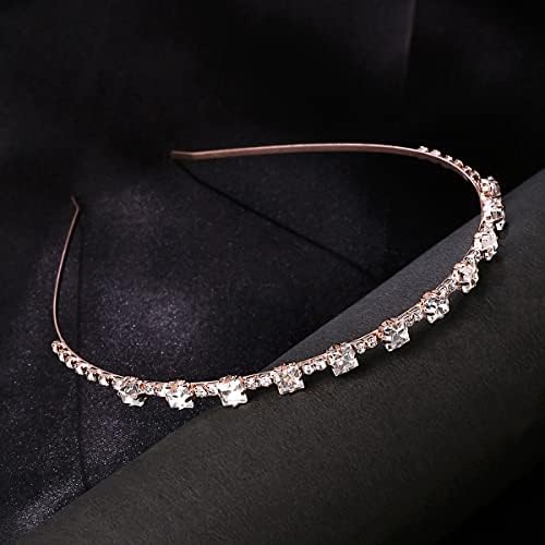 Kairangi Hair Band for Girls & Women Hairband for Women Head Band Bridal Crystal Headpeice Hairband for Women Birthday Gift for Women & Girls (Rosegold Hair Band)