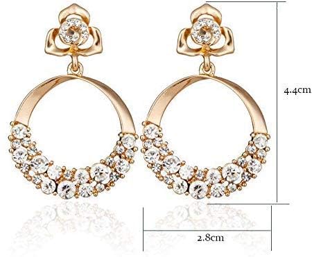 Kairangi Drop Earrings for Women 3 Pairs Combo Golden Earrings Geometric Shapes Gold Plated Hoop Earrings for Women and Girls