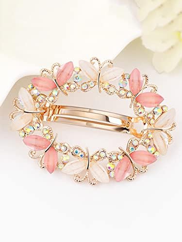 Kairangi Hair Clips for Women Girls Barrette Hair Clips for Women Butterfly Clips for Women Multicolor Crystal French Barrette Hair Clips for Women and Girls Gift For Women & Girls