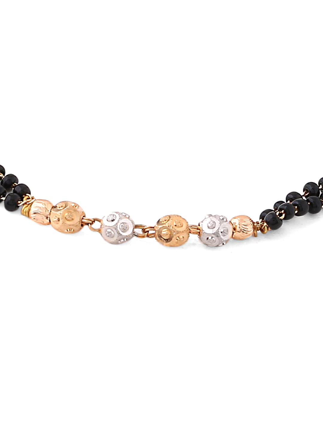 Yellow Chimes Bracelet for Women Gold Toned Black Beads MangalSutra Designed Bracelet for Women and Girls