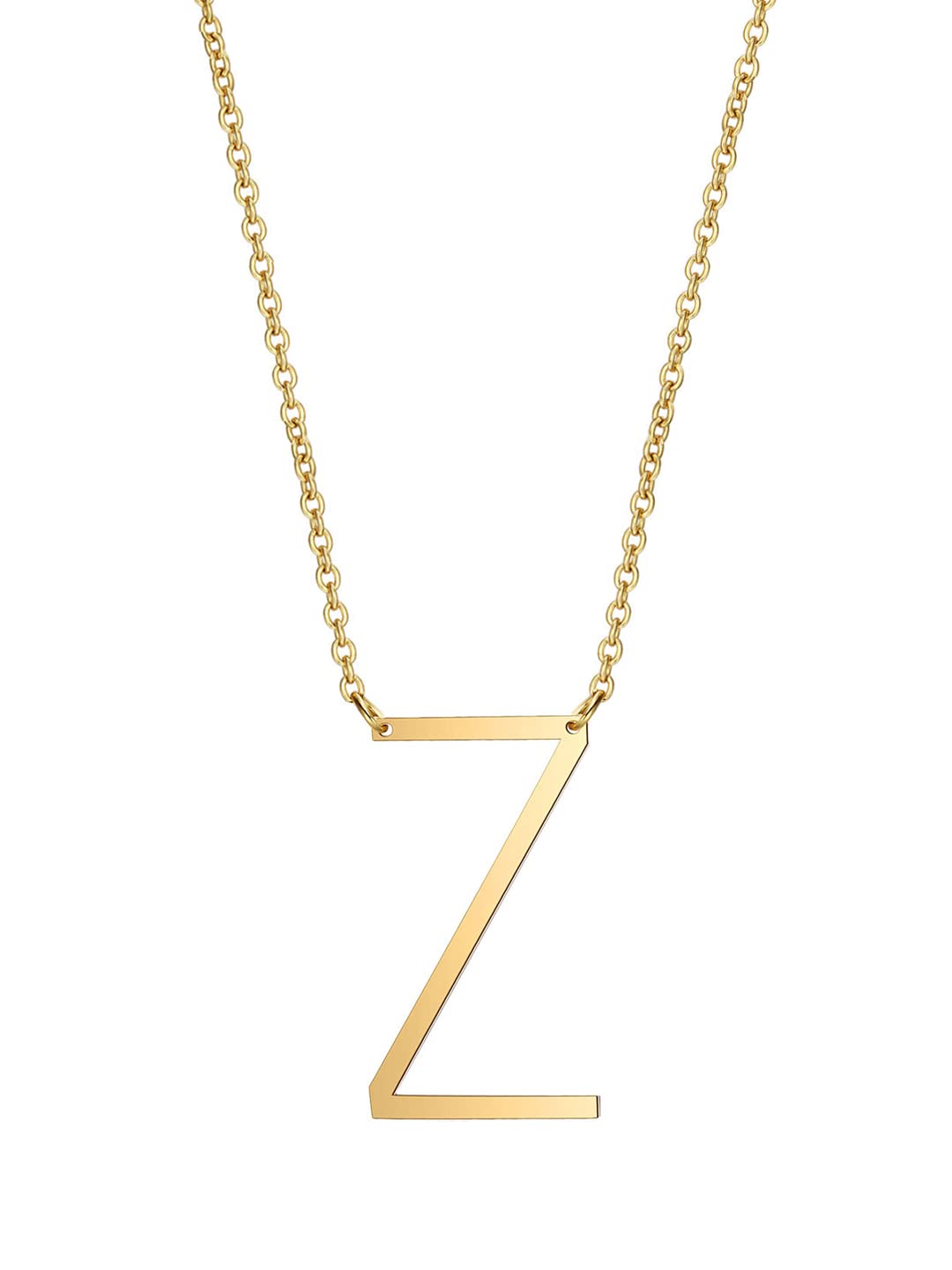 Yellow Chimes Latest Fashion Stainless Steel Gold Plated Initial Pendant with Alphabet Z for Women and Girls, Medium (YCFJPD-ALPHBTZ-GL)