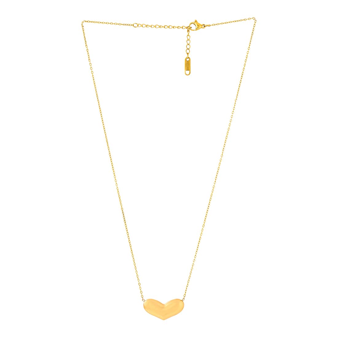 Yellow Chimes Pendant for Women and Girls Fashion Gold Pendant Necklace for Women | Stainless Steel Gold Plated Heart Shaped Pendants Chain| Birthday Gift for Girls and Women